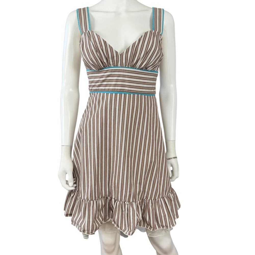 Vintage Y2K Empire Waist Dress 100% Cotton Cottagecore Prairie Coquette Sz 5